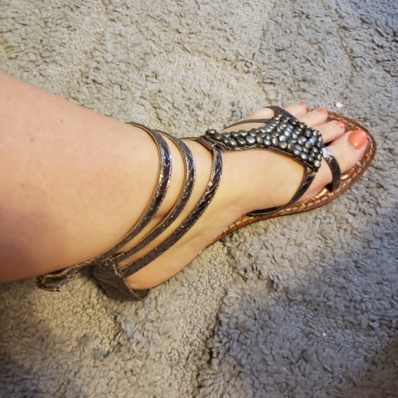 Sam Edelman Ginger Sandal in Pewter - Picture 2 of 3